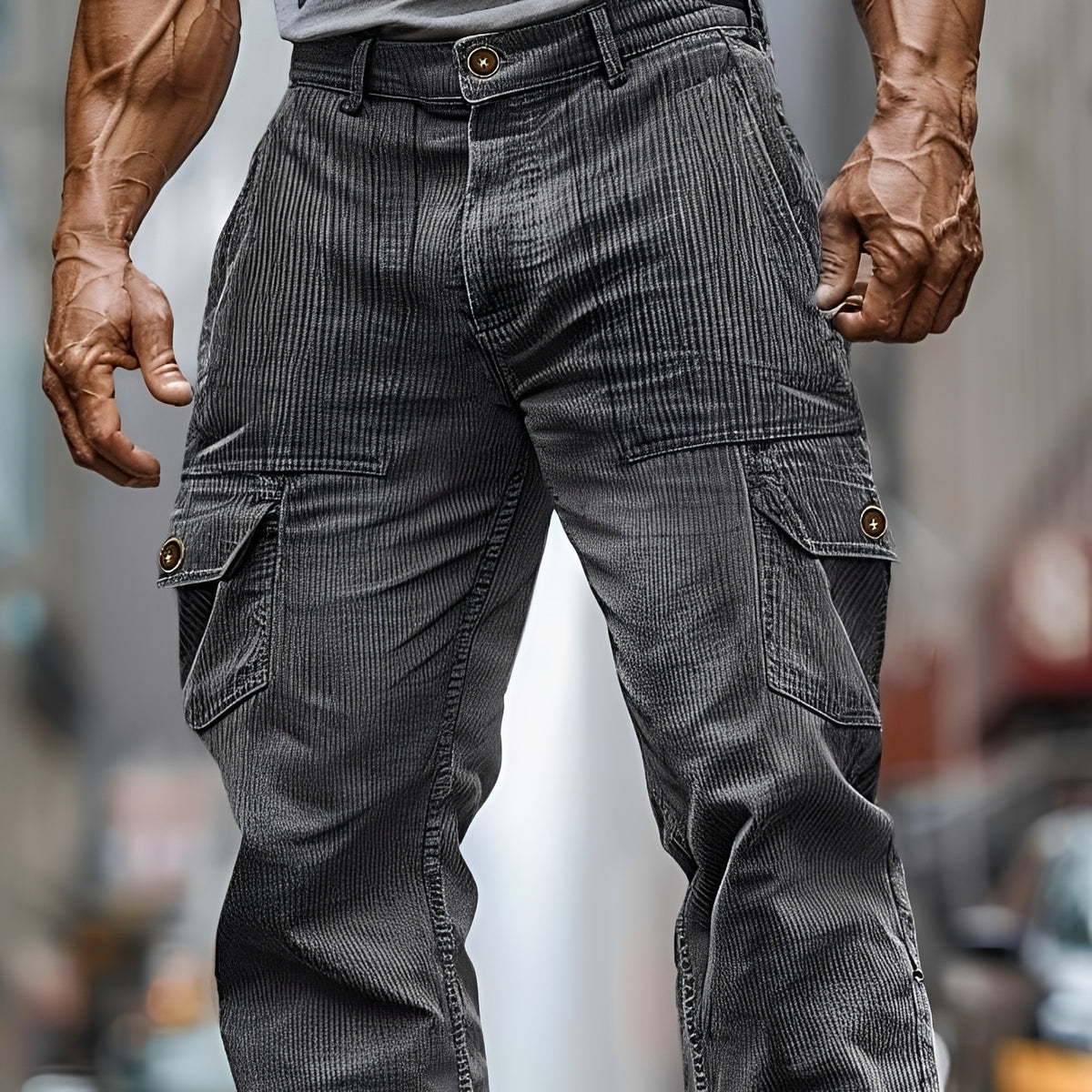Men's Cargo Pants Multi-Pocket Straight Leg Trousers