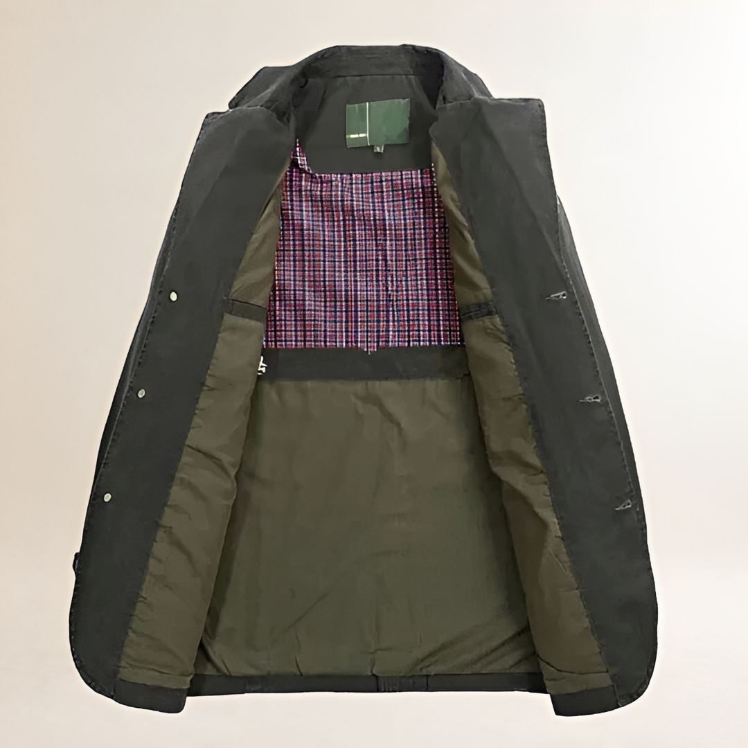 Men's Jacket Casual Blazer with Multiple Pockets and Button Closure - Regular Fit