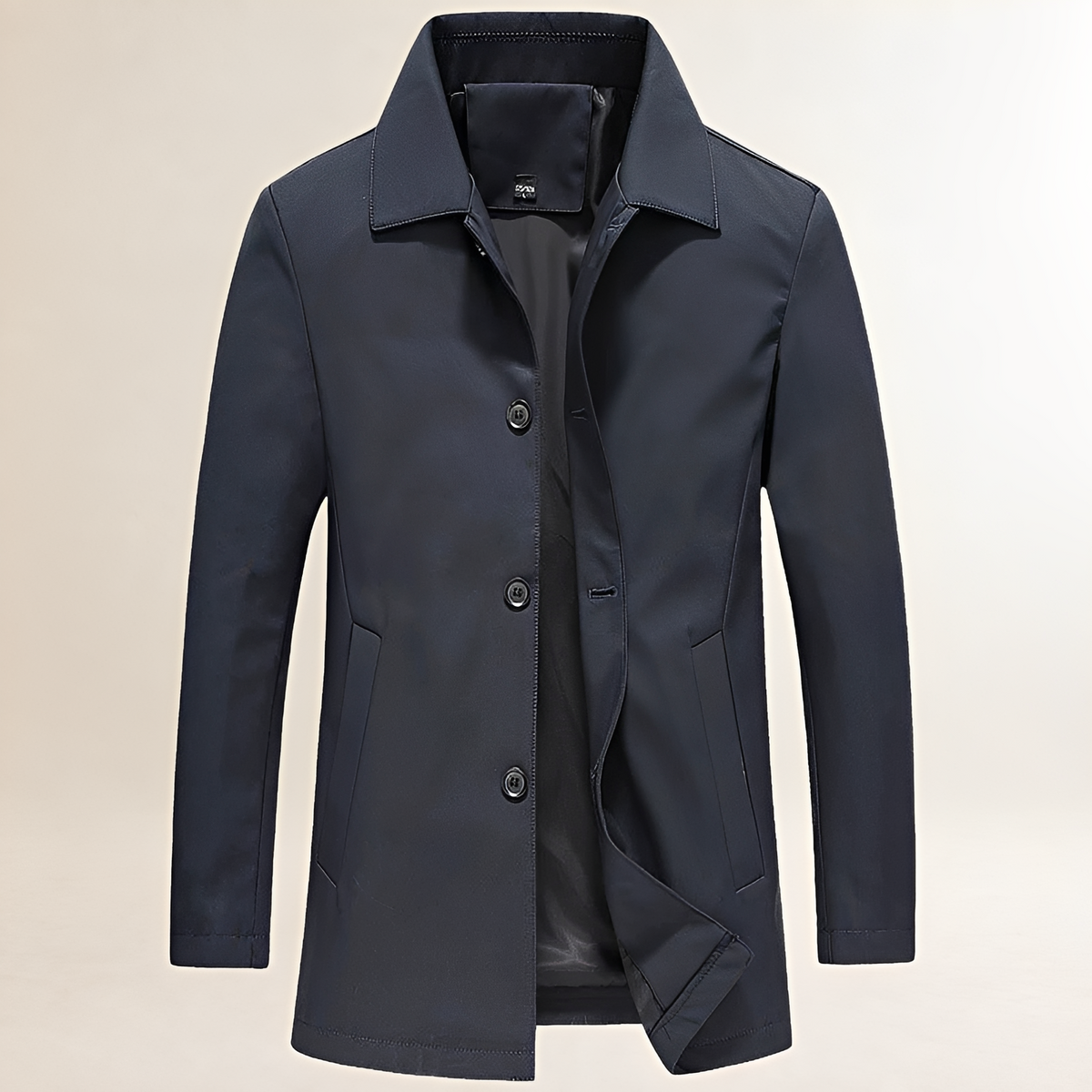Men's Long Button-Up Jacket - Casual Fit, Classic Design