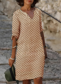 Kristina - Stylish midi dress with half-length sleeves for women