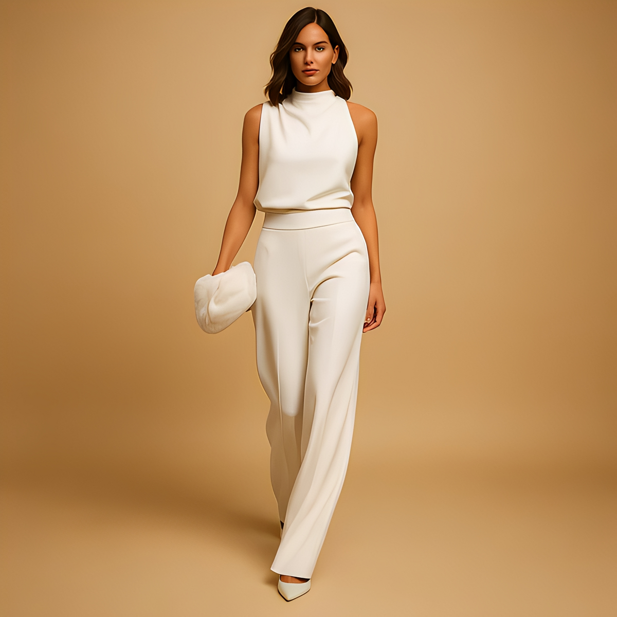 Almerra - Sleeveless Jumpsuit with Wide Leg for Women
