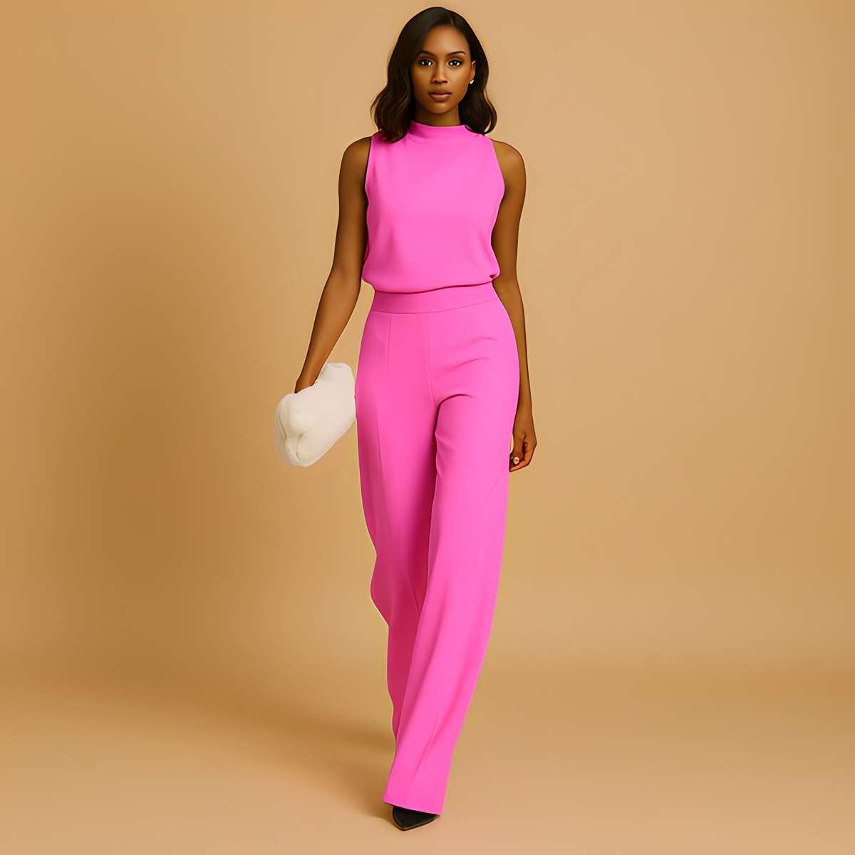 Almerra - Sleeveless Jumpsuit with Wide Leg for Women