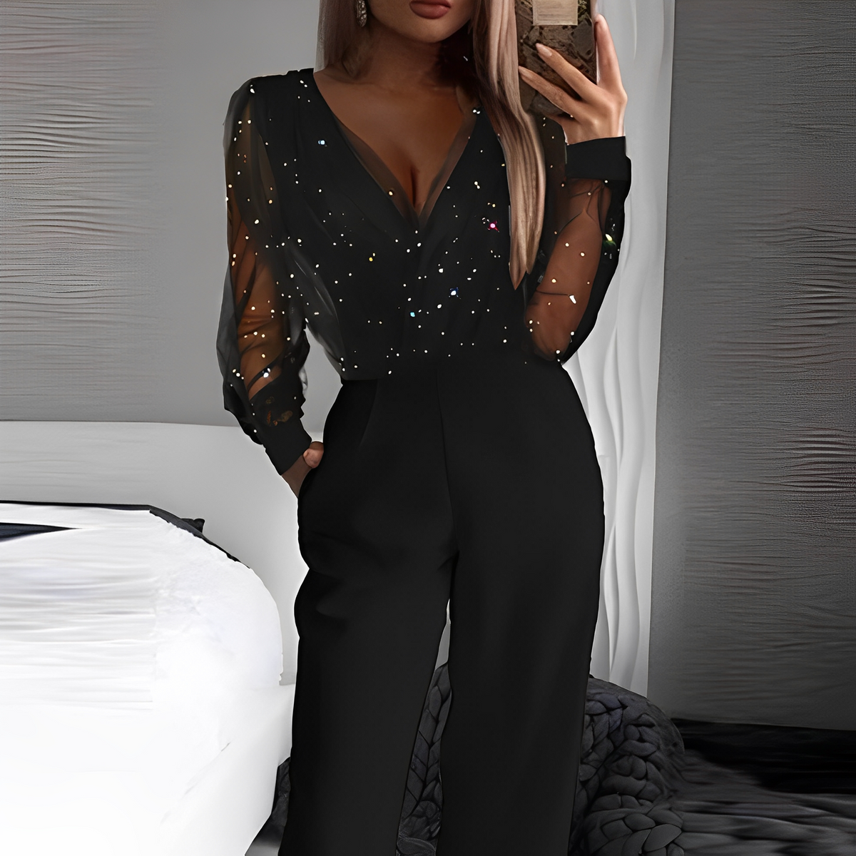 Catherina - Chic Women's Jumpsuit with V-Neck